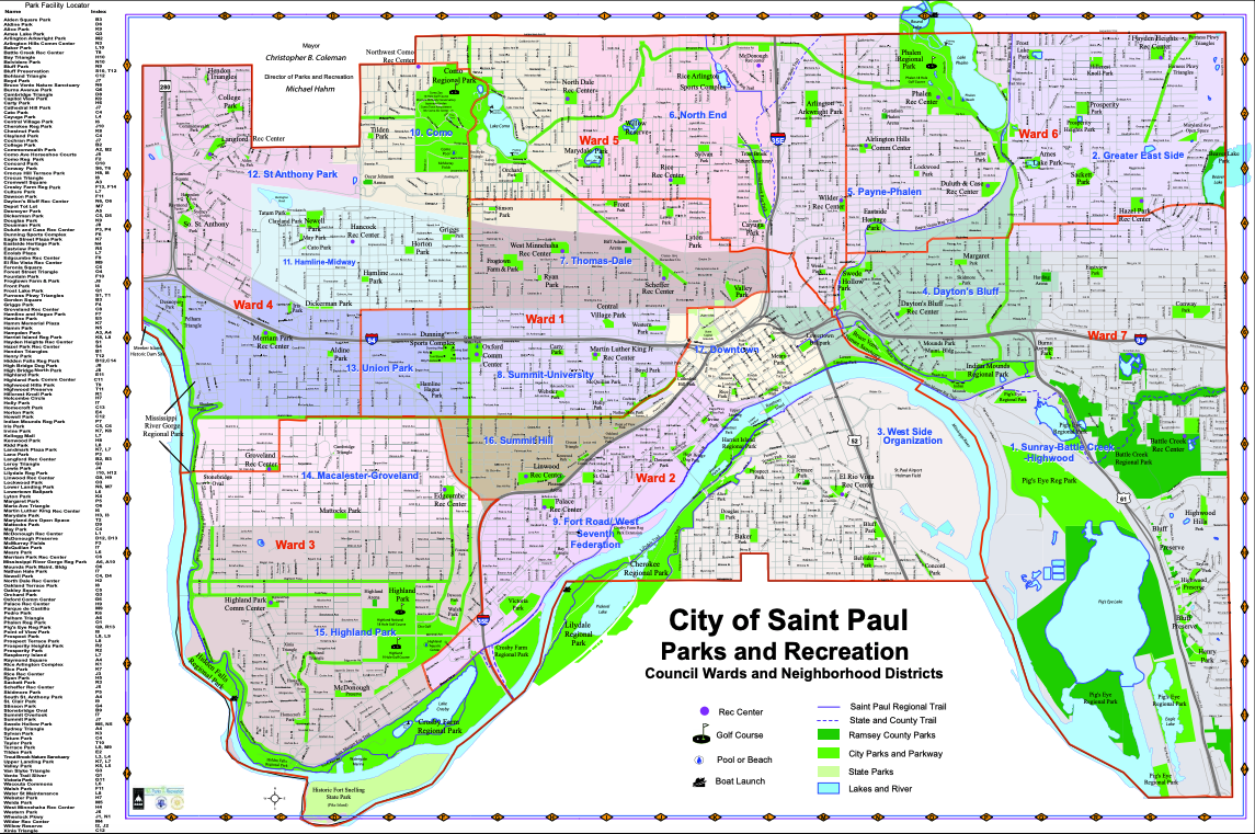 St. Paul Map of Parks