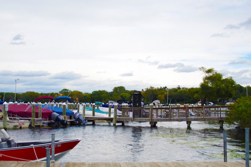 Boats mooring in Gray's Bay in the City of Minnetonka